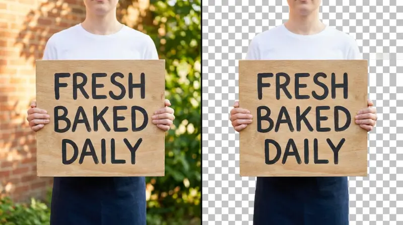 Remove background from signs online - AI Remover