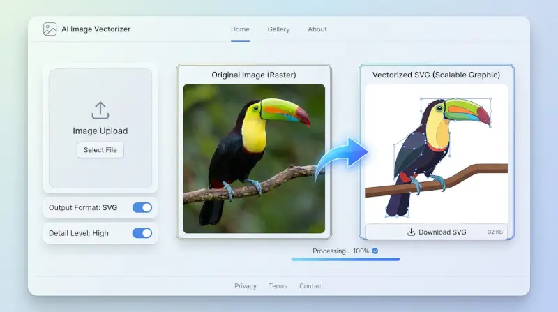 Image to Vector Converter Online - AI Image Vectorizer