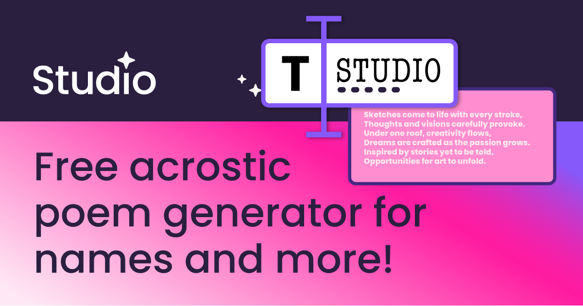 Free acrostic poem maker online creative fabrica