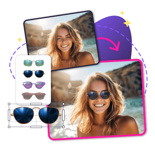 Ajoute des lunettes de soleil à la photo