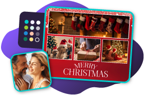 upload photos to christmas card