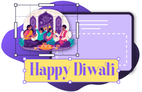 Online Diwali Greeting Card Maker z imieniem i nazwiskiem