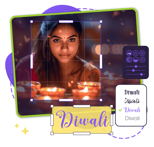 Online Diwali Greeting Card Maker z imieniem i nazwiskiem