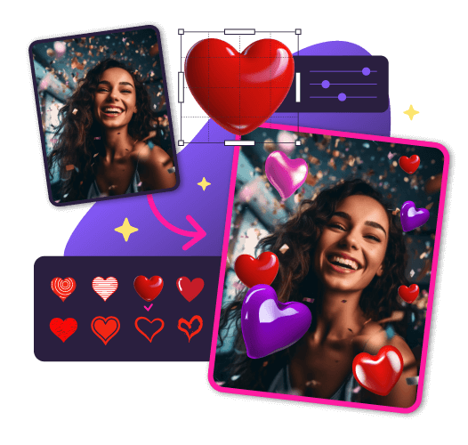 Enhance Photo with Heart Graphics