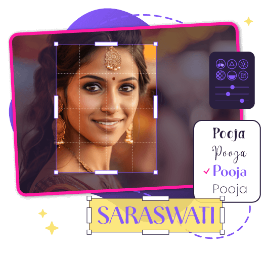 Projekt karty zaproszenia Saraswati Puja