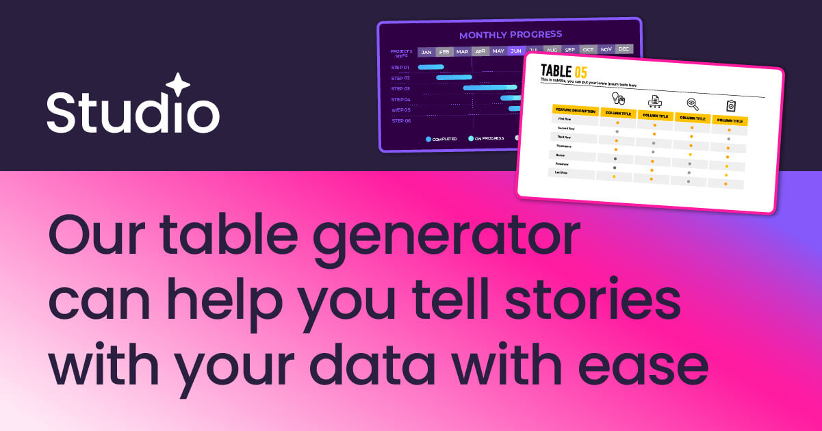 Free Table Chart Maker - Creative Fabrica
